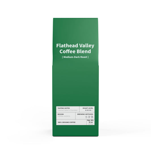 HBS, Flathead Valley Coffee Blend (Medium-Dark Roast), Green Package