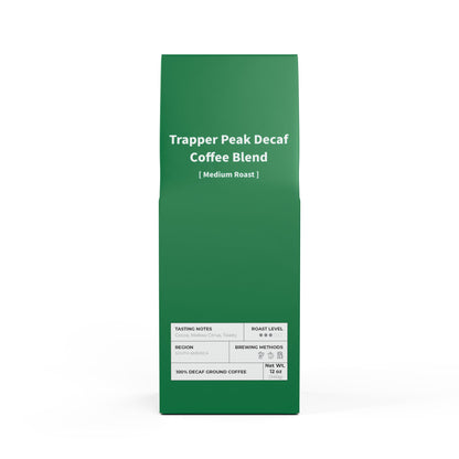 HBS, Trapper Peak Decaf Coffee Blend (Medium Roast), Green Package