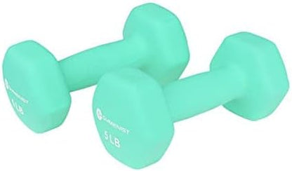 GYMENIST Pair of Dumbbells Set of 2 Soft Non Slip Grip Dumbbells Pair Covered with Neoprene (5 LB)