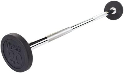 Body-Solid Rubber Coated Fixed Weights Straight Barbells- Weighted