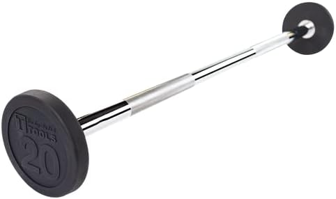 Body-Solid Rubber Coated Fixed Weights Straight Barbells- Weighted