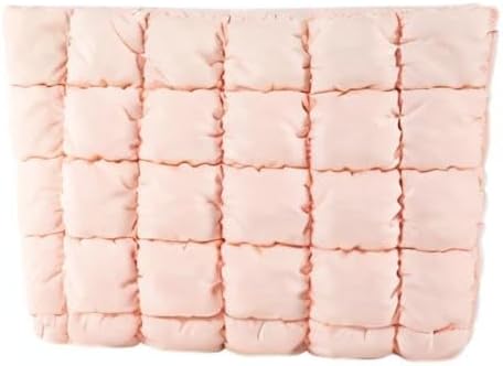Puffy Quilted Makeup Bag Cosmetic Bags Travel Cute Puffer Solid Toiletry Organizer Pouch Storage Clutch for Women