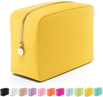 Embla Makeup Bag Travel Cosmetics Pouch and Toiletry Bag, Nylon Zipper Pouch Purse, Cute Make Up Organizer Storage Tote for Women Girls, Waterproof Travel Skincare Case, Large Makeup Bags, Banana