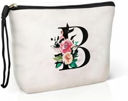 TOPEAST Personalized Gifts for Women - Initial Cute Monogrammed Cosmetic Bags Toiletry Pouch Gifts for Women Her Birthday Friend Friendship Mom Teacher Grandma (Letter B)