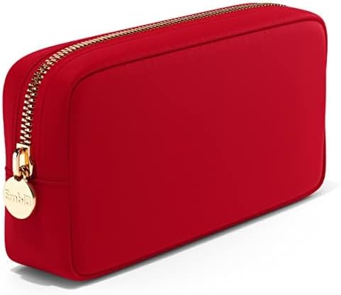 Embla Makeup Bag Travel Cosmetics Pouch and Toiletry Bag, Nylon Zipper Pouch Purse, Cute Make Up Organizer Storage Tote for Women Girls, Waterproof Travel Skincare Case, Small Makeup Bags, Scarlett