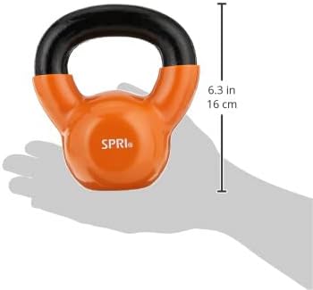 SPRI Kettlebell Weights Deluxe Cast Iron Vinyl Coated