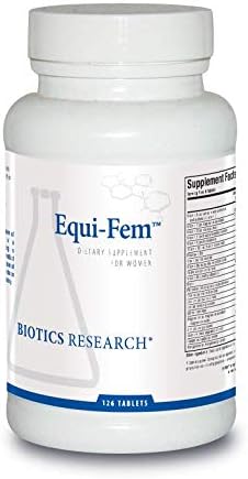 Biotics Research Equi Fem Multi-Vitamin Mineral Supplement for Women. High Dose Multi for Pre Menstrual Support. Hormonal Support. Black Cohosh. Dong Quai. Digestive Enzyme Support 126 Tabs