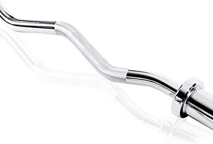 47 Inch Olympic EZ Curl Barbell 2 Inch 300Ib Curling 2 Spring