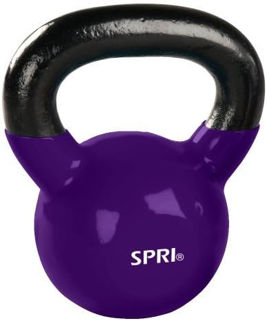 SPRI Kettlebell Weights Deluxe Cast Iron Vinyl Coated