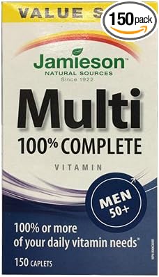 Jamieson 100% Complete Multivitamin for Men 50+, 150 caplets
