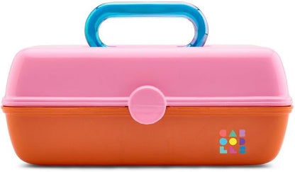 Caboodles Pretty in Petite Makeup Box, Hard Plastic Organizer Box, 2 Swivel Trays, Fashion Mirror, Secure Latch for Safe Travel