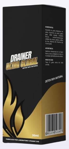 Eliminador de Grasa ULTRAGLOBAL DIURETICO 30 ml. Complemento Ideal que te ayuda bajar de peso, eliminar retención de líquidos, Tonificar masa Muscular magra y eliminar la ansiedad, Drainer