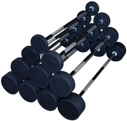 Body-Solid Rubber Coated Fixed Weights Straight Barbells- Weighted