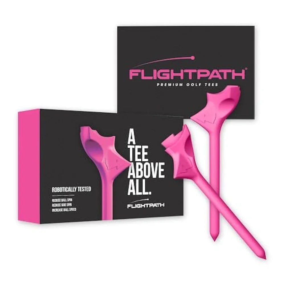FLIGHTPATH Premium Golf Tees - 3.25" Durable Plastic Golf Tees Designed to Enhance Golf Shot Distance & Precision - Robotically Tested to Reduce Ball Spin - USGA Approved Golf Equipment
