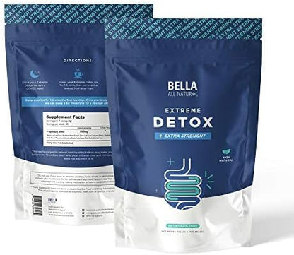 Bella All Natural Extreme Detox Tea - Body Cleanse, Colon Cleanser & Detox, Natural Herbs, 3.17 Ounce