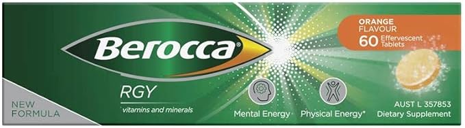 Berocca Energy Vitamin B & C Orange Flavour Effervescent Tablets 60 Pack