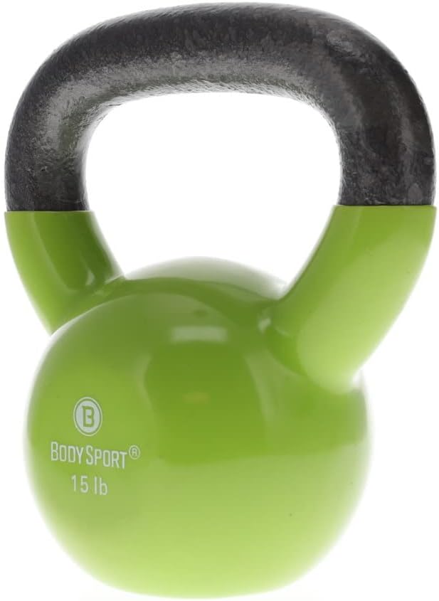 Body Sport Cast Iron Vinyl Coated Kettlebells –