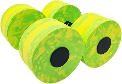 Aquatic Exercise Dumbbell Set of 2 for Water Aerobics, High-Density EVA-Foam Water Weights, Pool Fitness Equipment for Unisex Adults, camo