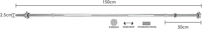 Threaded Chrome Barbell Bar 1-2 Inch Barbell Diameter