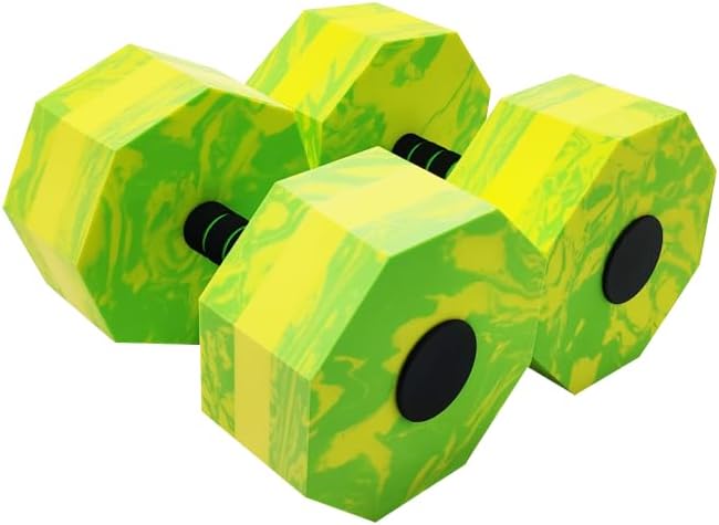 Aquatic Exercise Dumbbell Set of 2 for Water Aerobics, High-Density EVA-Foam Water Weights, Pool Fitness Equipment for Unisex Adults, camo