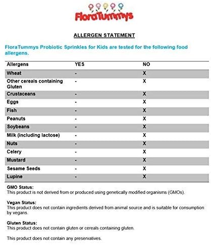 Probiotics for Kids: 30 Taste-Free Powder Packets, Free of Food Allergens, Non-Dairy, Gluten Free, Sugar Free, Non-GMO, Vegan