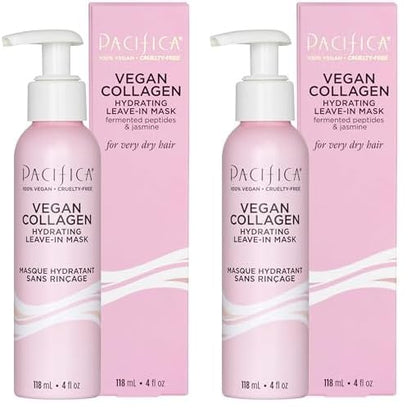 Pacifica Vegan Collagen Leave-In Repair Hair Mask – Leave-In Conditioner Treatment for Dry Damaged Hair, Hydrating Hair Repair Mask to Strengthen, Reduce Breakage & Split Ends Vegan & Cruelty-Free 4oz