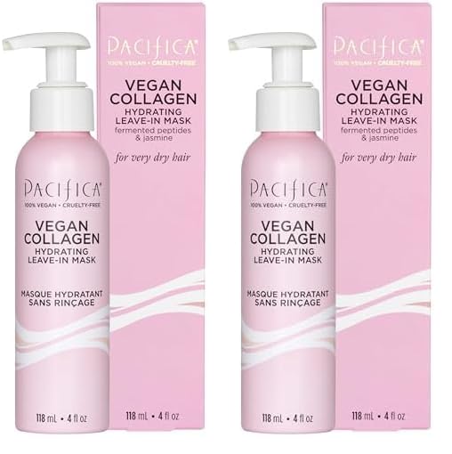 Pacifica Vegan Collagen Leave-In Repair Hair Mask – Leave-In Conditioner Treatment for Dry Damaged Hair, Hydrating Hair Repair Mask to Strengthen, Reduce Breakage & Split Ends Vegan & Cruelty-Free 4oz