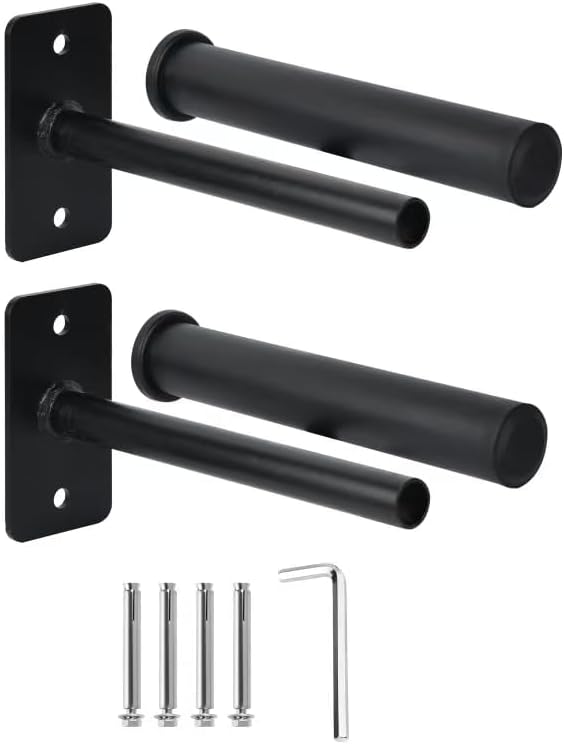 Weight Plate Holder, Wall Mounted Weight Rack for 1" and 2" Olympic Weight Plates, Home Gym Storage with 8pcs Steel Expansion Bolts Weight Storage Racks