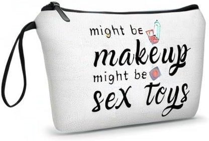 Funny Gifts for Women, Makeup Bag for Purse, Couple's Travel Cosmetic Bag, Womens Gifts for Christmas