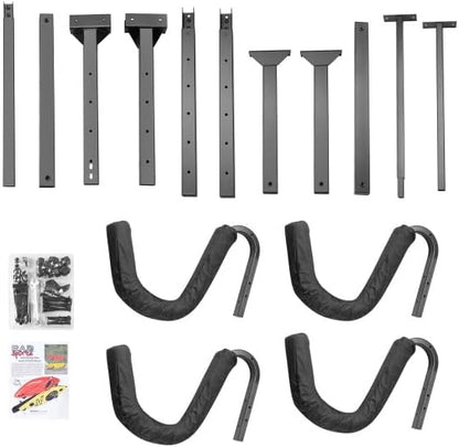Kayak Storage Rack - Freestanding Kayak Stands with Padded Arms and Adjustable Straps - Holds multiple Canoes, SUP, or Paddleboards by Rad Sportz