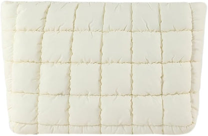 Puffy Quilted Makeup Bag Cosmetic Bags Travel Cute Puffer Solid Toiletry Organizer Pouch Storage Clutch for Women