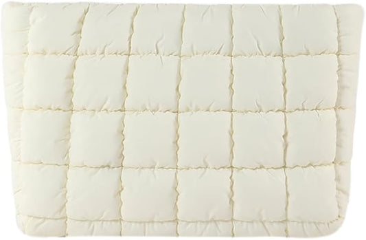 Puffy Quilted Makeup Bag Cosmetic Bags Travel Cute Puffer Solid Toiletry Organizer Pouch Storage Clutch for Women