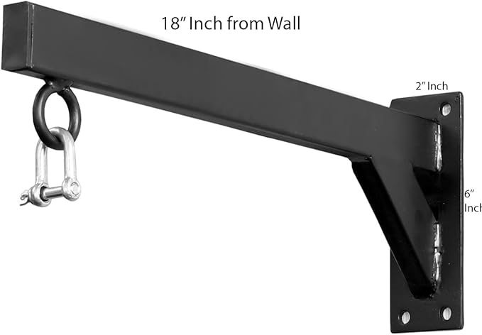 Punch Bag Wall Bracket by JP Sports - 18inch Heavy Duty with D-Shackle Swivel, Chain & Fixings Materials