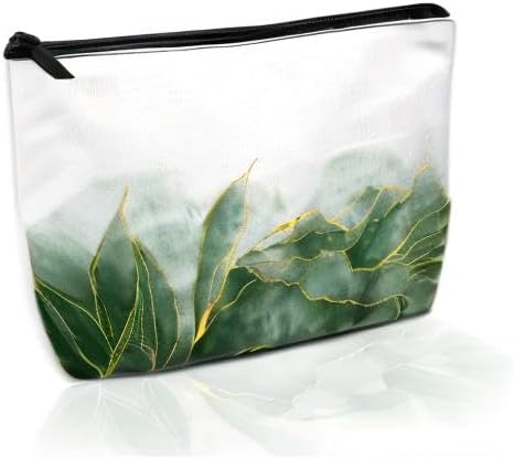 Ginkgo Leaves Elegant Floral Makeup Bag for Purse, Waterproof Funny Cosmetic Bag for Women, Zipper Travel Pouch Gift 9.5×5.9 Inch
