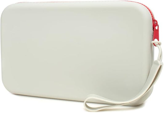 Silicone Large Makeup Bag, Travel Toiletry Bag For Women Big Makeup Bag Organizer Portable Cosmetic Bag Zipper Pouch Purse Waterproof Makeup Storage Bag (Medium Grey)