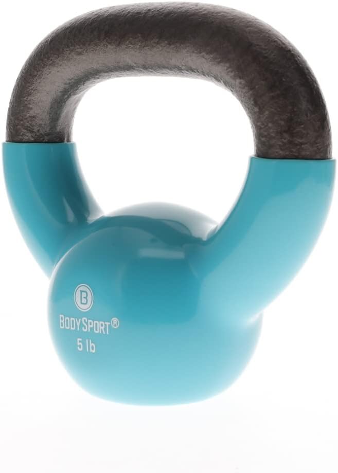 Body Sport Cast Iron Vinyl Coated Kettlebells –