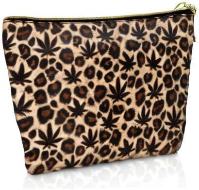 Vegan Leather Leopard Makeup Bag Cute Girly Girl Things Mothers Day Gifts for Mom Women Best Friend Birthday Stuff Sister Small Cosmetic Travel Toiletry Make Up Accessories Girls Gift Cheetah Print
