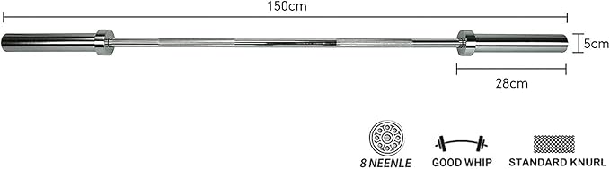 Threaded Chrome Barbell Bar 1-2 Inch Barbell Diameter