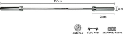 Threaded Chrome Barbell Bar 1-2 Inch Barbell Diameter