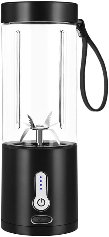 Portable Blender, Small Blender for Shakes and Smoothies with 6 Sharp Blade,USB Rechargeable Mini Juicer BPA Free, Portable Juicer for Gyms Office Travel Outgoing (Black)