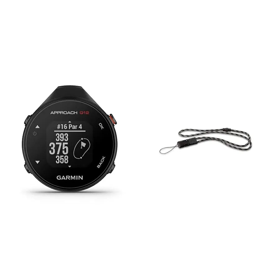 Garmin Approach G12, Clip-on Golf GPS Rangefinder, 42k+ Preloaded Courses, 010-02555-00 & Quick Release Lanyard, Standard Packaging