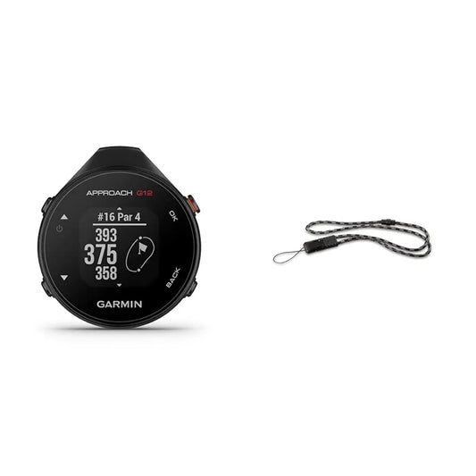Garmin Approach G12, Clip-on Golf GPS Rangefinder, 42k+ Preloaded Courses, 010-02555-00 & Quick Release Lanyard, Standard Packaging