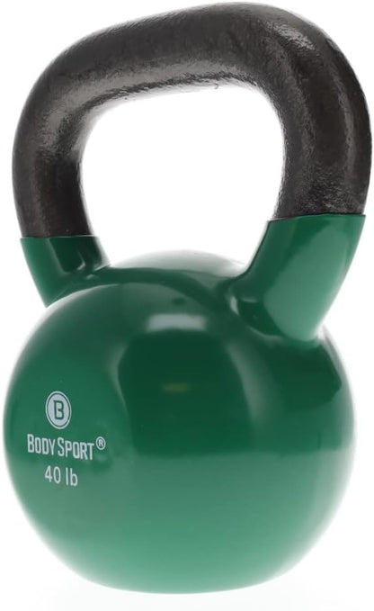 Body Sport Cast Iron Vinyl Coated Kettlebells –