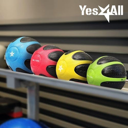 Yes4All Medicine Ball with Dual Texture Grip 6/8/10/12LBS