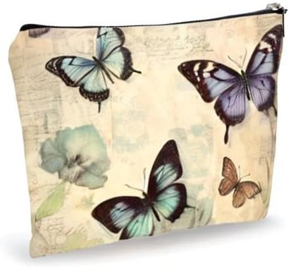 Vintage Makeup Bag - Distressed Butterfly - Drawing Printing Cosmetic Bag, Toiletry Bag Gift For Girls, Teen, Personal Care & Accessories - A15