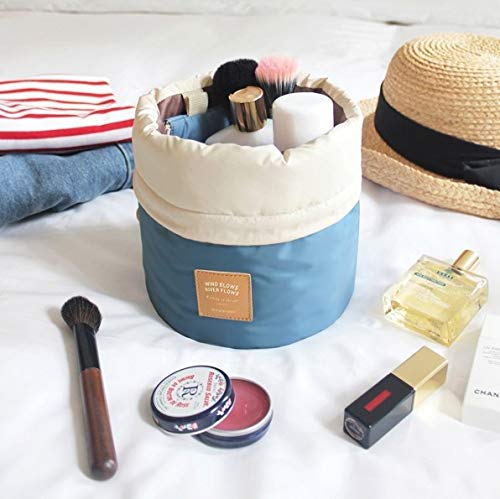 INVODA 2PCS Travel Cosmetic Bag Makeup Organizer Bag Bathroom Cases Toiletry Bag with Drawstring (Red+Blue)