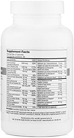 NBI Supreme Daily Multivitamin with Vitamin A, C, D, E, K, B6, and B12 | Multi Mineral Supplement for Men & Women | 120ct Veggie Capsules