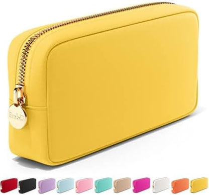 Embla Makeup Bag Travel Cosmetics Pouch and Toiletry Bag, Nylon Zipper Pouch Purse, Cute Make Up Organizer Storage Tote for Women Girls, Waterproof Travel Skincare Case, Small Makeup Bags, Banana