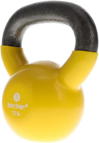 Body Sport Cast Iron Vinyl Coated Kettlebells –
