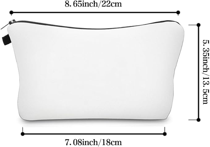 Cute Travel Makeup Bag Cosmetic Bag Small Pouch Gift for Women (Plain White)